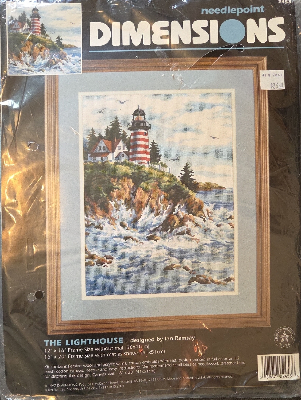 Dimensions Needlepoint 'The Lighthouse' Needlework Kit - Blue, Red, White